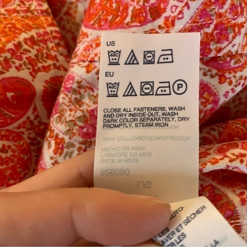Tommy Hilfiger Hot Pink and Orange Paisley Button Down Shirt - Picture 5 of 5